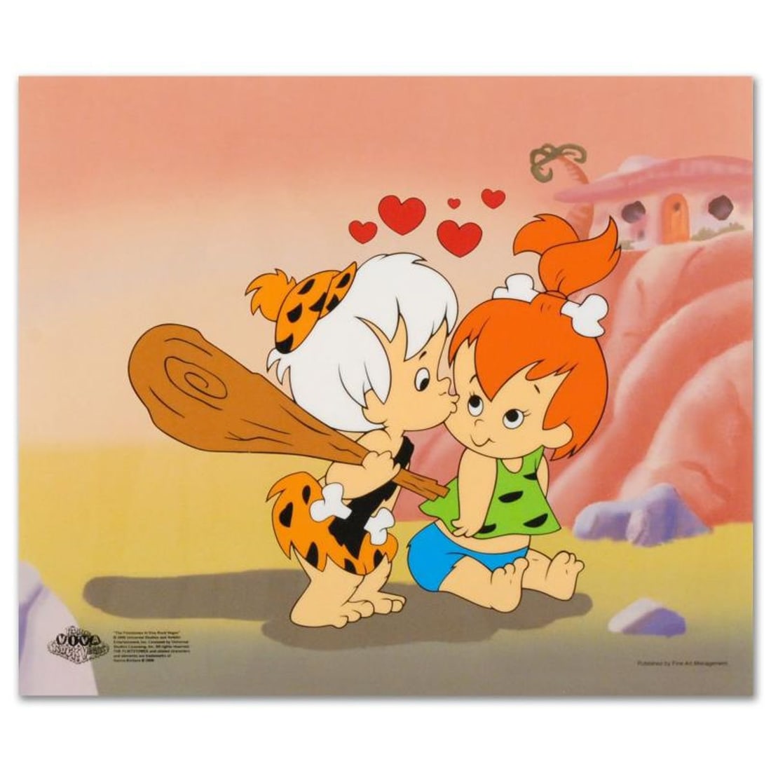 Pebbles and Bam Bam Limited Edition Sericel from the Popular Animated Series The Flintstones.
