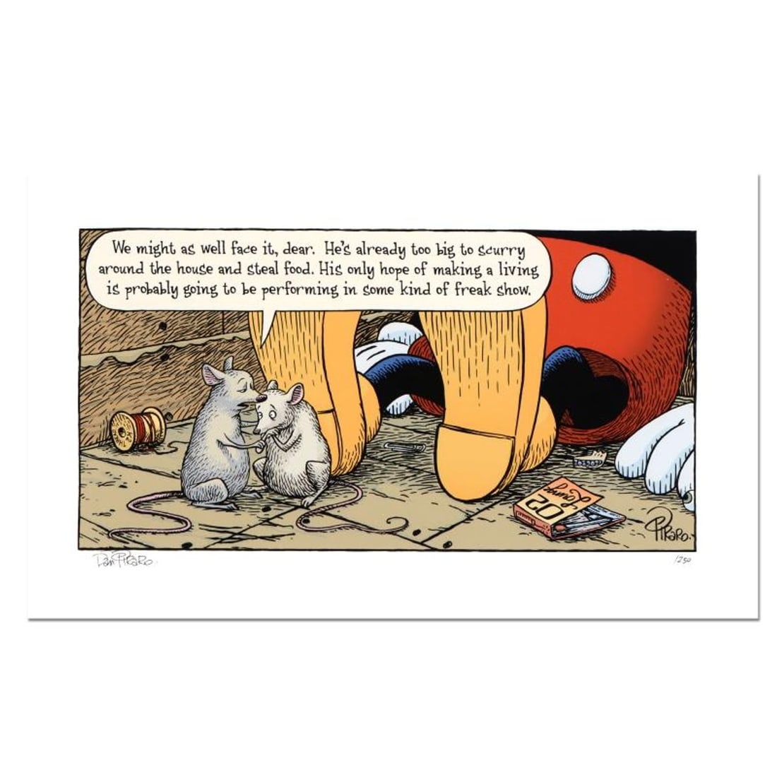 Bizarro, "Mickey's Parents" Numbered Limited Edition Hand Signed by creator Dan Piraro; Letter of