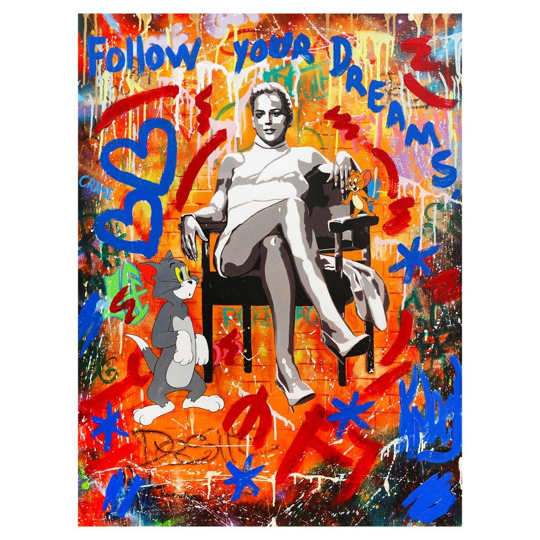 Nastya Rovenskaya- Mixed Media on Canvas "Basic Instinct" (1 of 2)