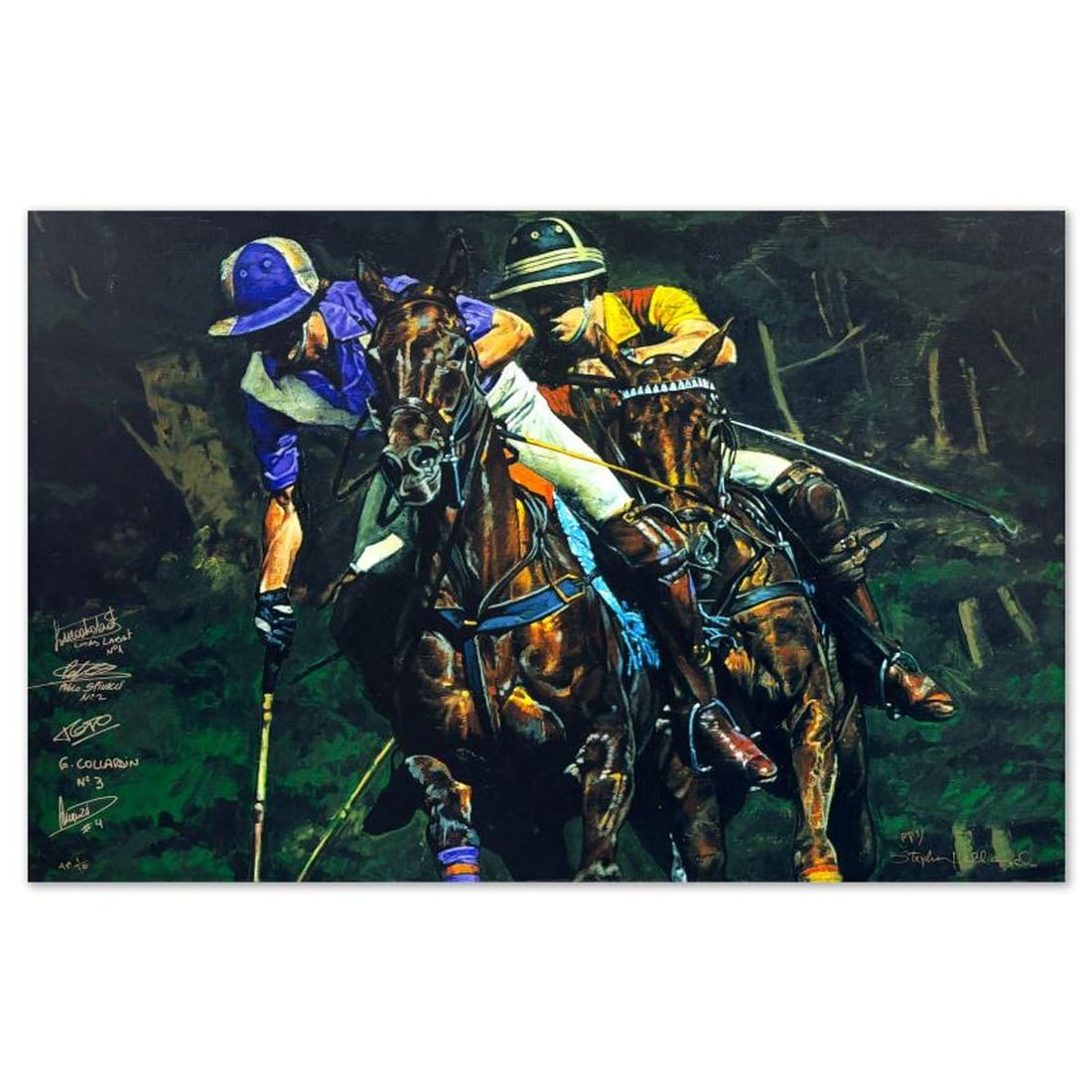 Stephen Holland, "Polo Players" Limited Edition on Canvas, AP Numbered 1/10 and Hand Signed by the (1 of 4)