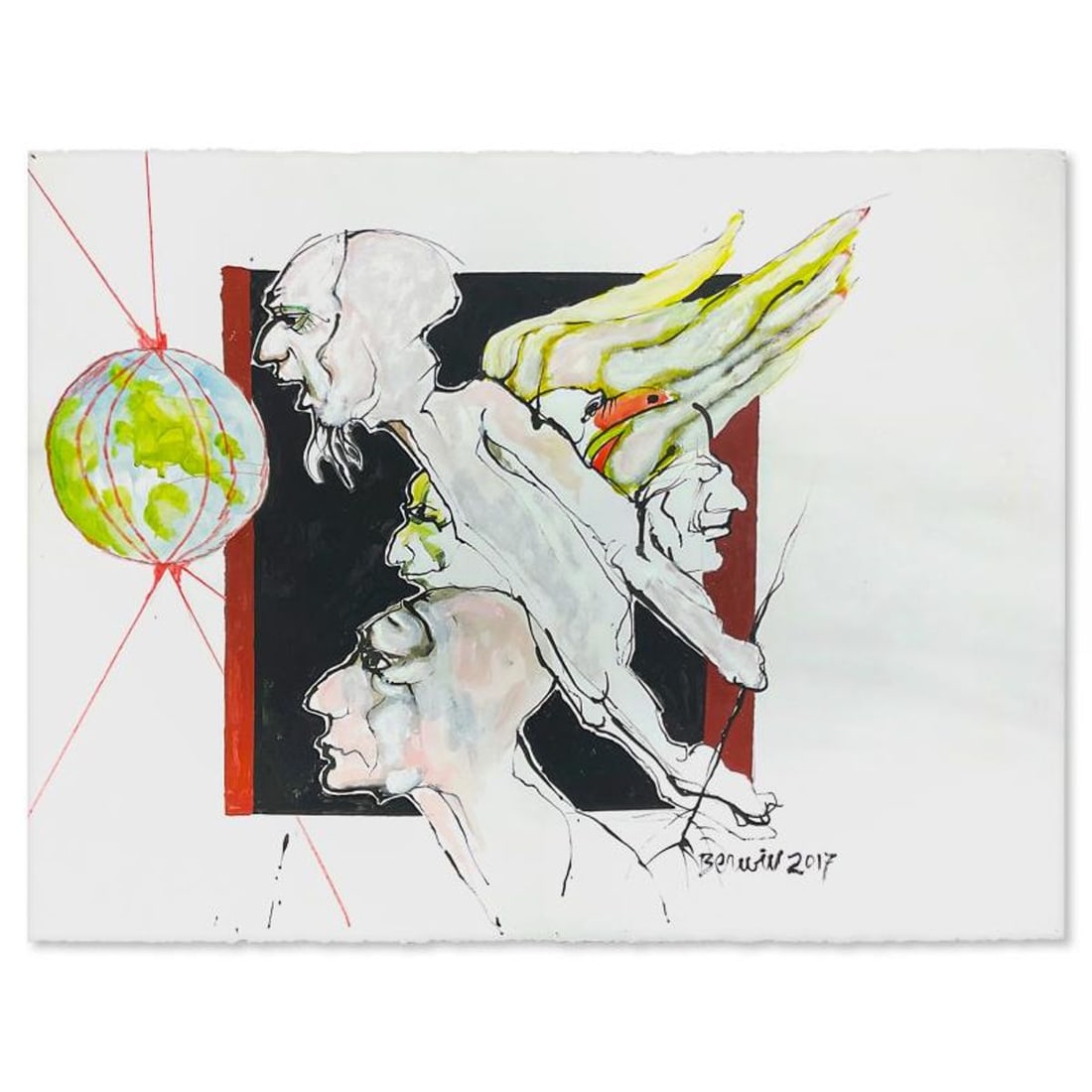 Milton Berwin (1925-2023), Original Painting (22" x 30"), Hand Signed with Letter of Authenticity.: This is an original painting on paper by Milton Berwin (1925-2023), hand signed by the artist. Includes Letter of Authenticity. Measures approx. 22" x 30" (image).