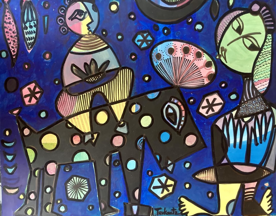 Ara Tevkantz (b. 1956)- Mixed media on paper (1 of 1)