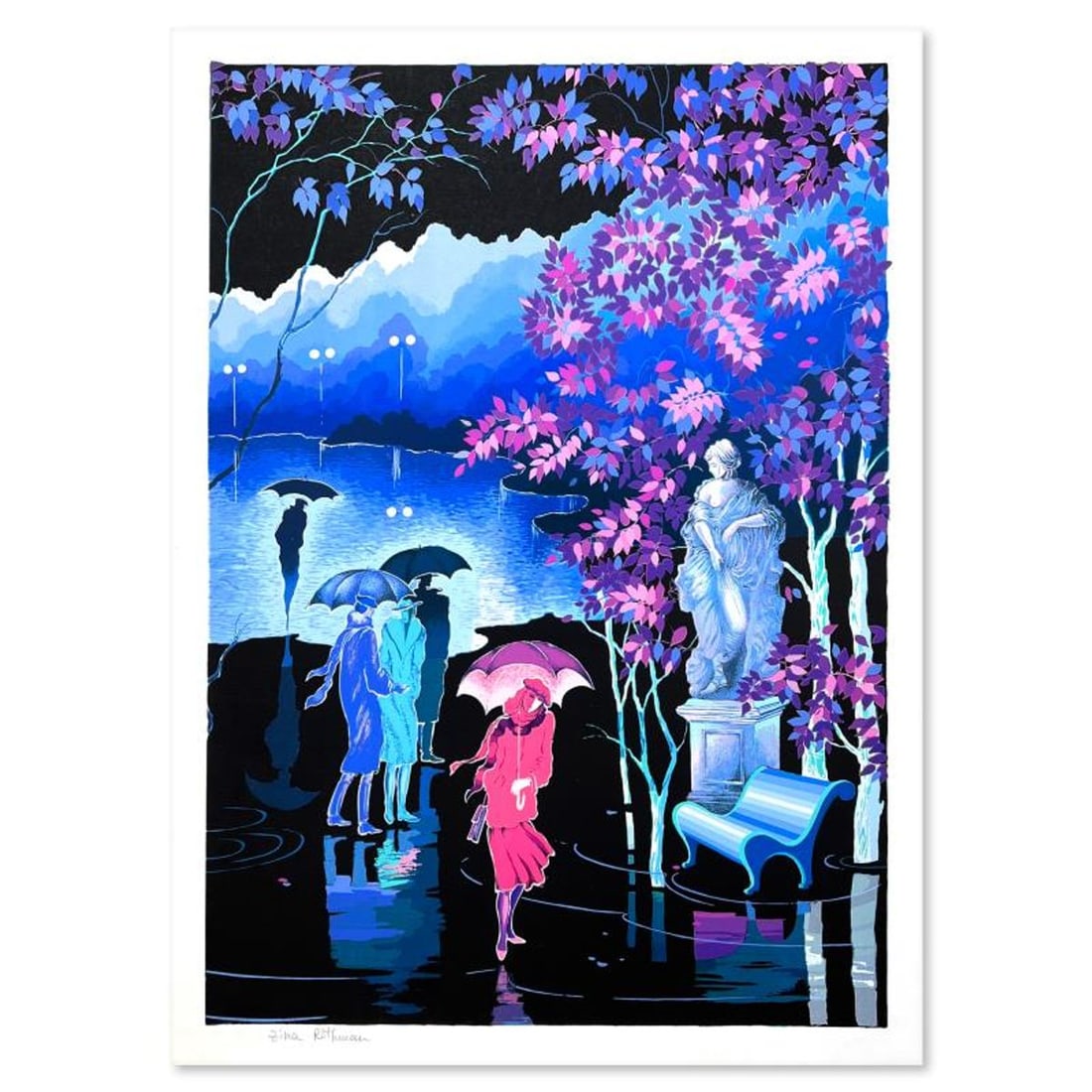 Zina Roitman, Limited Edition Serigraph, Hand Signed and Numbered, Letter of Authenticity.: This is a limited edition serigraph on paper by Zina Roitman. The piece comes hand signed by the artist, numbered, and with a letter of authenticity. Measures approximately 25.5" x 17.5". Reference#: 