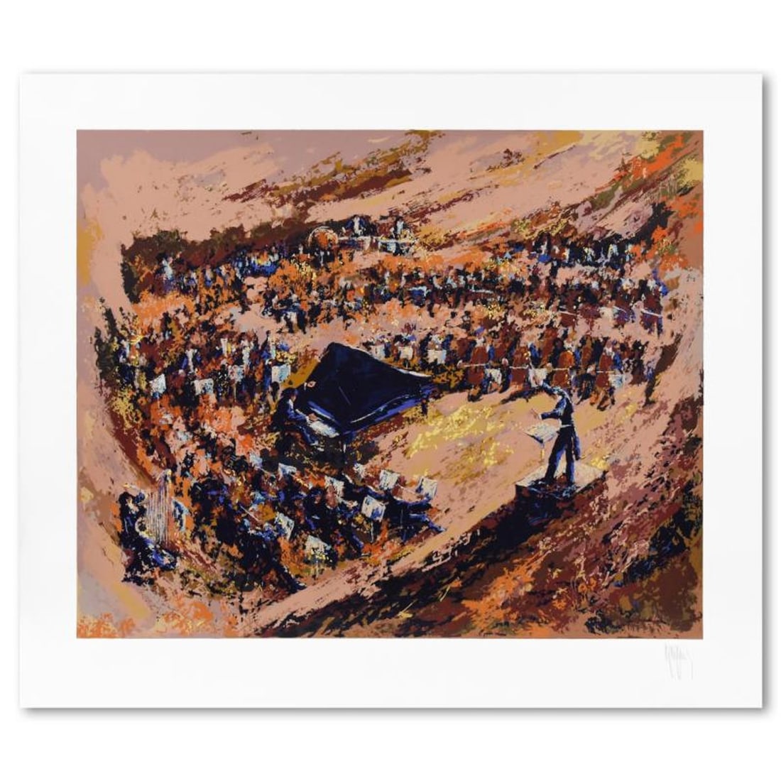 Mark King (1931-2014), "Concerto" Limited Edition Serigraph, Numbered and Hand Signed with Letter of: Concerto is a limited edition serigraph on paper by Mark King (1931-2014), numbered and hand signed by the artist. Includes Letter of Authenticity. Measures approx. 33" x 38" (border), 26" x 32" (imag