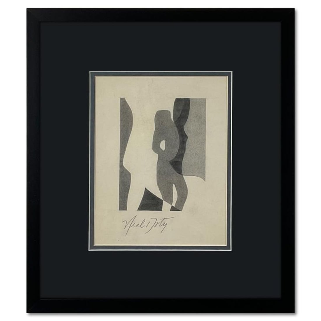 Neal Doty (1941-2016), Framed Original Drawing, Hand Signed with Letter of Authenticity.: This is an original drawing on paper by Neal Doty (1941-2016), hand signed by the artist. This piece comes custom framed. Includes Letter of Authenticity. Measures approx. 14" x 16" (frame), 6" x 9" (