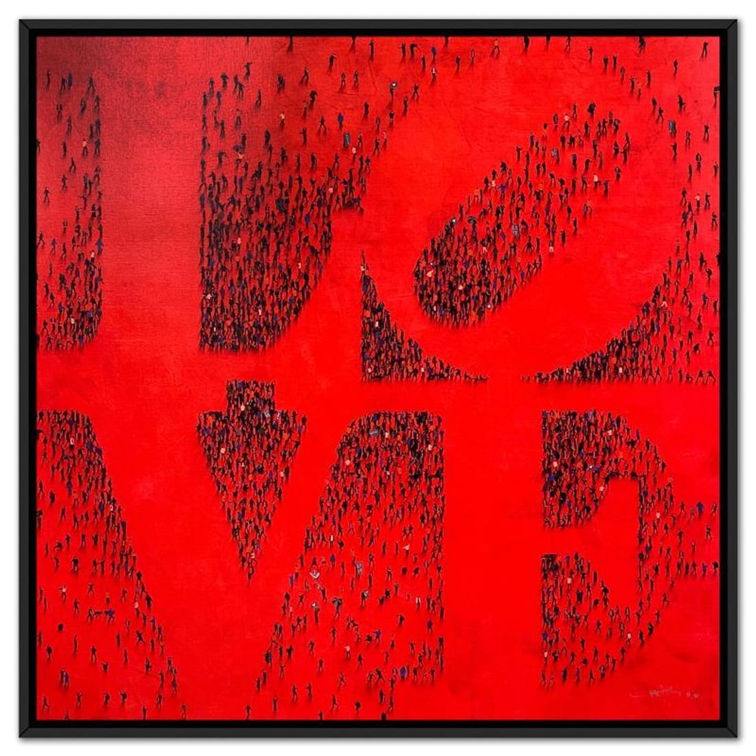 Craig Alan, "Populus: Everyone" Framed, Hand Signed Limited Edition Canvas with Letter of
