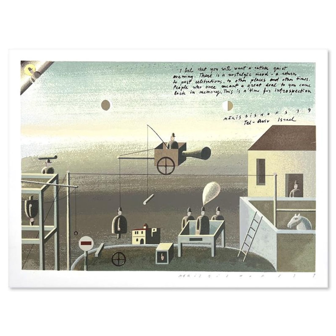 Maris Bishofs, Hand Signed Limited Edition Serigraph with Letter of Authenticity.: This is a limited edition serigraph on paper by Maris Bishofs. The piece comes hand signed by the artist, numbered, and with a letter of authenticity. Measures approximately 14" x 19". Reference#: 898