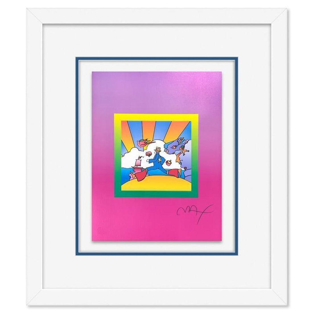 Peter Max, "Cosmic Runner on Blends Ver II" Framed Limited Edition Lithograph, Numbered and Hand (1 of 2)