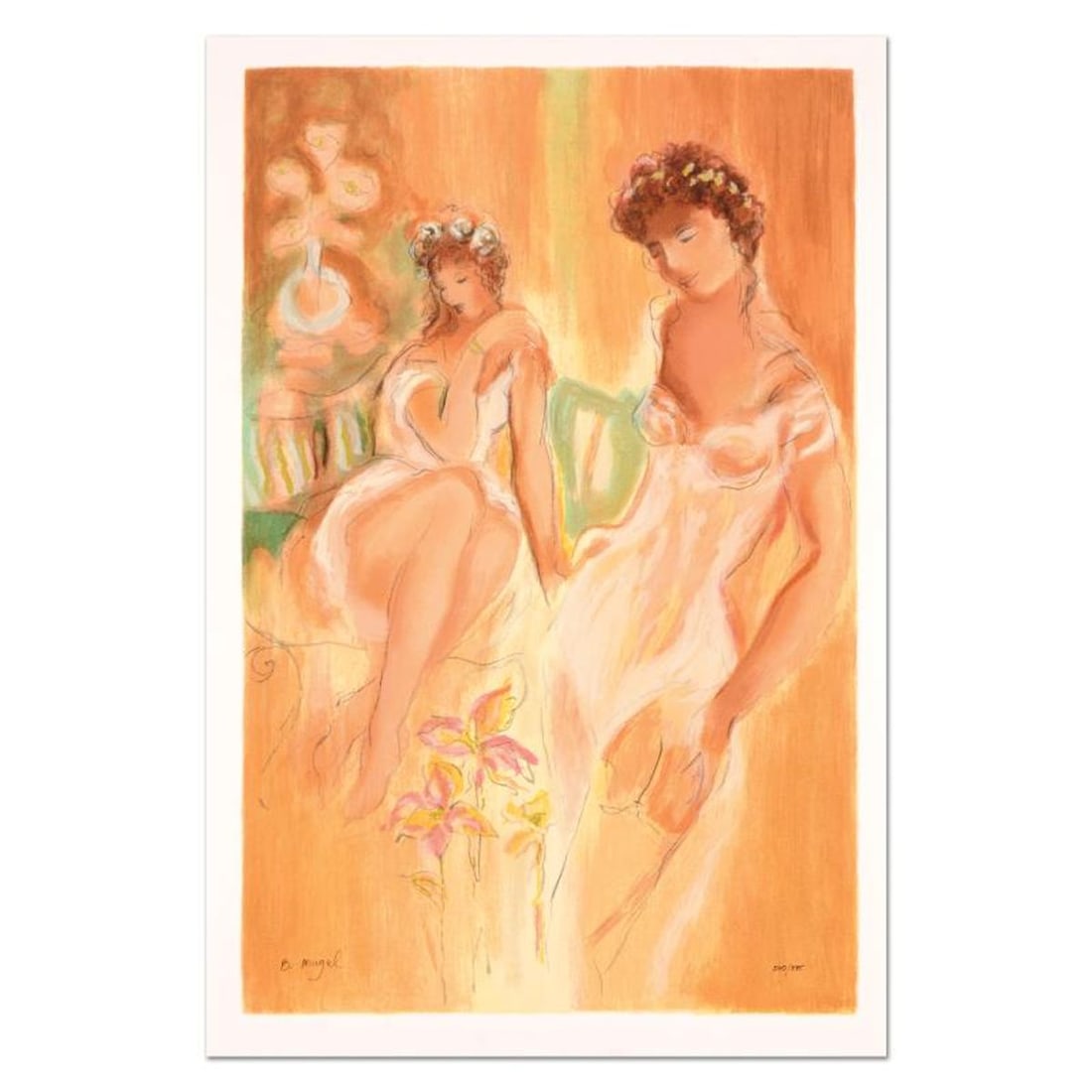 Batia Magal, "Sister" Limited Edition Serigraph, Numbered and Hand Signed with Certificate of: Sister is a limited edition serigraph on paper, numbered and hand signed by Batia Magal. Includes Certificate of Authenticity. Measures approx. 21.5" x 32.5" (border), 19.5" x 25" (image). Reference#: