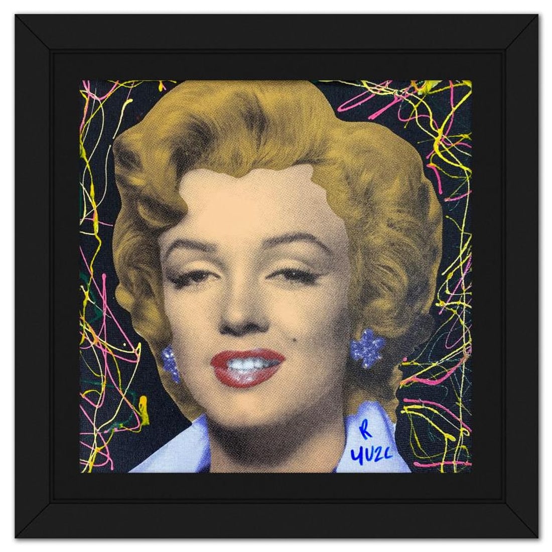 Ringo Daniel Funes, "Marilyn Classic" Framed One-of-a-Kind Mixed Media on Canvas, Hand Signed with (1 of 10)