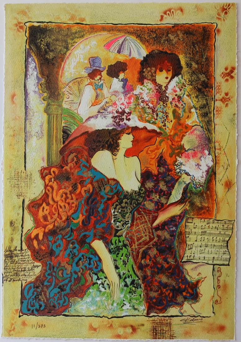 Sergey Kovrigo- Original Serigraph on Paper "Friendship": Artist: Sergey Kovrigo. Medium: Original Serigraph on Paper. Title: Friendship. Size: 18.5" x 13". Signature: Hand Signed by the Artist. Certificate of Authenticity: From the publisher. Reference#: 20