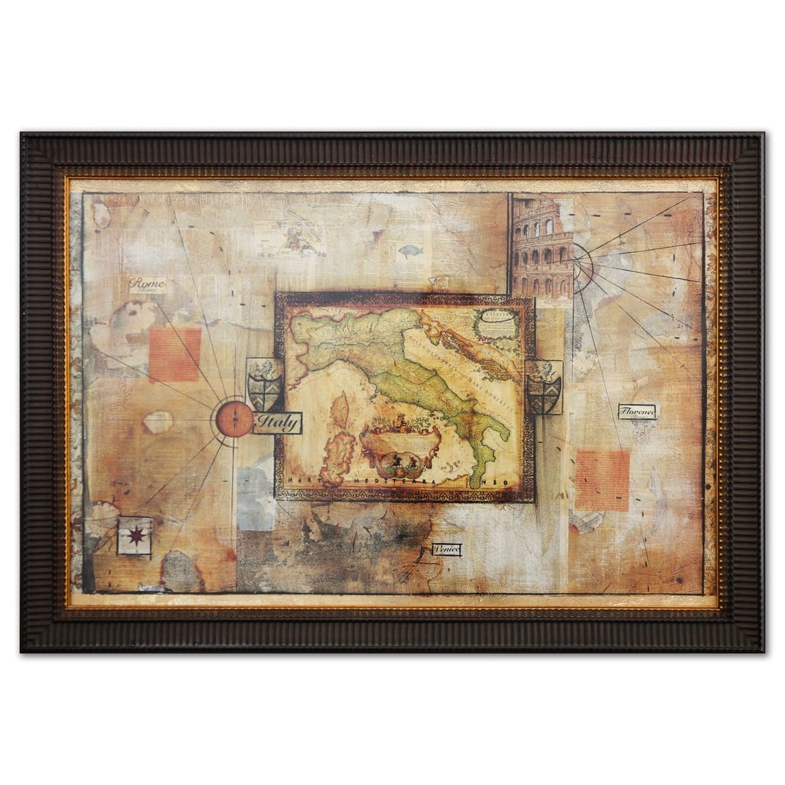 Zelda Minkist- Offset Lithograph "Italian Excursion": Artist: Zelda Minkist. Medium: Offset Lithograph. Title: Italian Excursion. Size: 23" x 36". Measures approx. 29" x 41" (framed). Reference#: 62173.