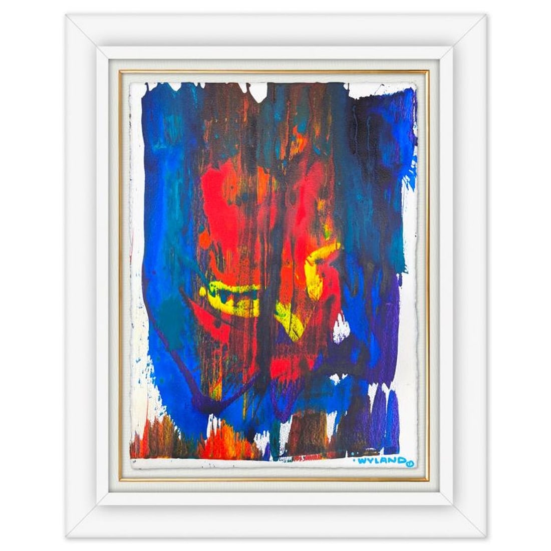 Wyland, "Untitled Abstract" Framed Original Painting on Paper, Hand Signed with Letter of: This is an original watercolor painting on paper by Wyland, hand signed by the artist. This piece comes custom framed. Includes Letter of Authenticity. Measures approximately 38.5" x 31" x (framed), 3