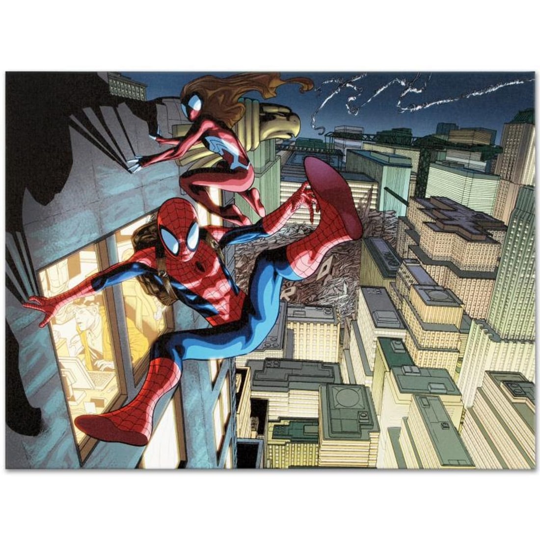 Marvel Comics "Ultimate Mystery #1" Numbered Limited Edition Giclee on Canvas by Rafa Sandoval with: A piece of comic book history, this limited edition, from original art by Rafa Sandoval, depicts an action packed scene featuring Spider-Man. Rafa Sandoval has done work for such Marvel franchises as 