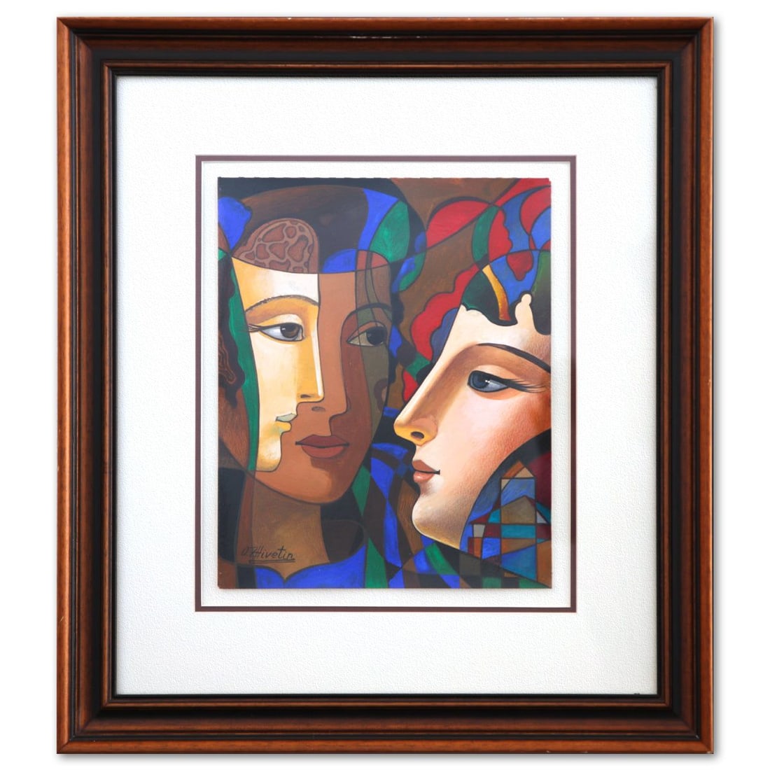 Oleg Zhivetin- Original "Untitled (004)": Artist: Oleg Zhivetin. Medium: Original. Title: Untitled (004). Size: 13" x 11". Measures approx. 23" x 21" (framed). Signature: Hand Signed. Reference#: 74489.
