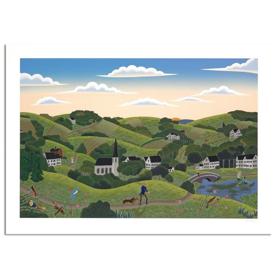 Thomas Mcknight, "Connecticut Valley" Limited Edition Serigraph, Numbered and Hand Signed with: Connecticut Valley is a limited edition serigraph on paper by Thomas Mcknight, numbered and hand signed by the artist. Includes Letter of Authenticity. Measures approx. 30" x 42" (border), 25" x 37"
