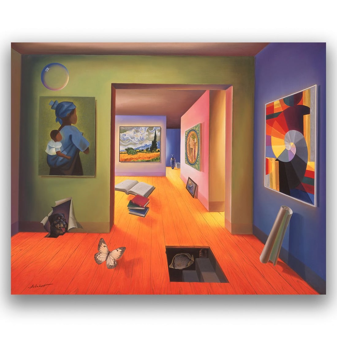Alexander Astahov- Giclee on Canvas "African Art": Artist: Alexander Astahov. Medium: Giclee on Canvas. Title: African Art. Size: 24" x 30". Signature: Signed and numbered. Certificate of Authenticity: Is included. Additional: Limited edition of 54. R