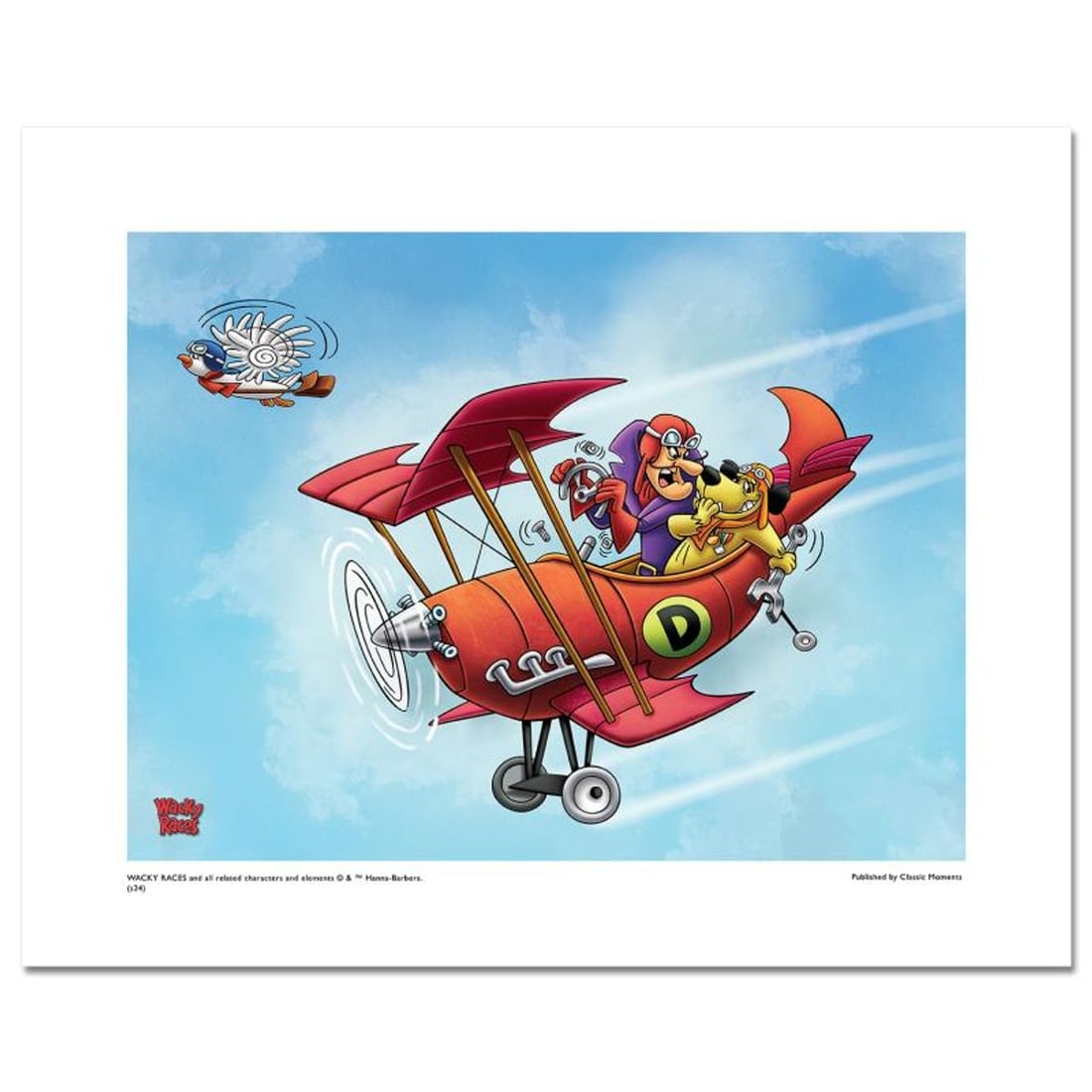Wacky Races, "Dastardly" Limited Edition Giclee from Hanna-Barbera, Numbered and with Certificate of: Dastardly is a limited edition giclee on paper from Hanna-Barbera, numbered with hologram seal of authenticity. Featuring classic Wacky Races imagery of Dastardly and Muttley in Their Flying