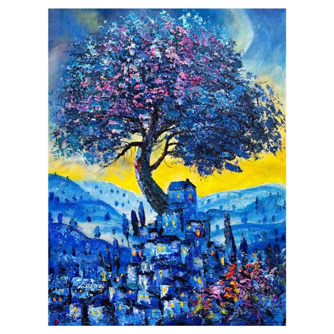 Zahra, Hand Signed Original Acrylic Painting on Canvas with Letter of Authenticity.: This is an original acrylic painting on canvas by Zahra, hand signed by the artist. Includes Letter of Authenticity. Measures approx. 40" x 30" (image).
