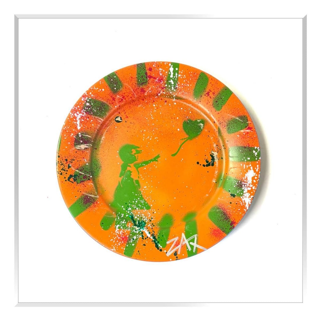 E.M. Zax- Original one of a kind hand painted on ceramic: Artist: E.M. Zax. Medium: Original one of a kind hand painted on ceramic. Measures approx. 22" x 22" (framed). Signature: Hand Signed. Reference#: 25167.