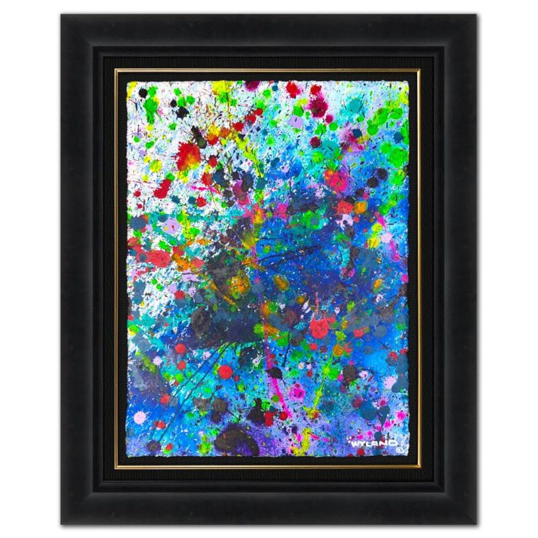 Wyland, "Untitled Abstract" Framed Original Painting on Paper, Hand Signed with Letter of: This is an original watercolor painting on paper by Wyland, hand signed by the artist. This piece comes custom framed. Includes Letter of Authenticity. Measures approximately 38.5" x 31" x (framed), 3