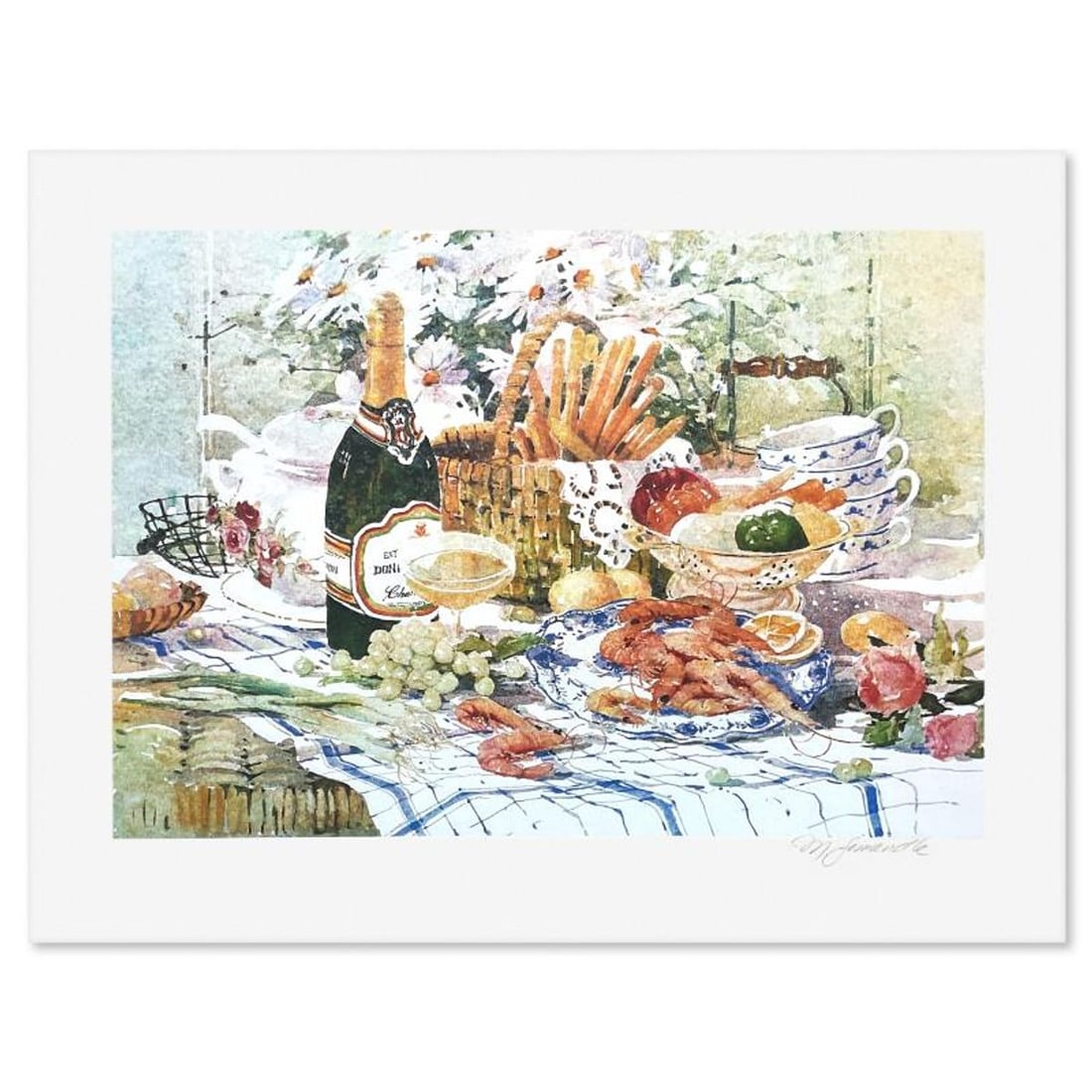 Marilyn Simandle, "Late Brunch" Limited Edition Printers Proof, Numbered and Hand Signed with Letter: Late Brunch is a limited edition printers proof on paper by Marilyn Simandle, numbered and hand signed by the artist. Includes Letter of Authenticity. Measures approx. 18.5" x 24" (border), 14" x 20" 