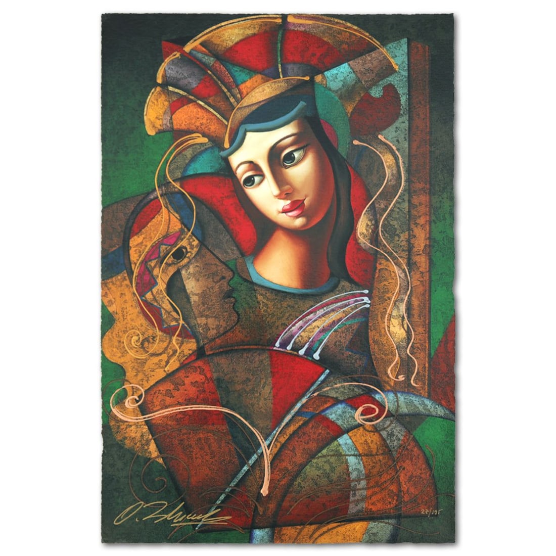 Oleg Zhivetin- Silkscreen "Thoughtfulness": Artist: Oleg Zhivetin. Medium: Silkscreen. Title: Thoughtfulness. Size: 22" x 14". Signature: Hand Signed and Numbered. Reference#: 74637.