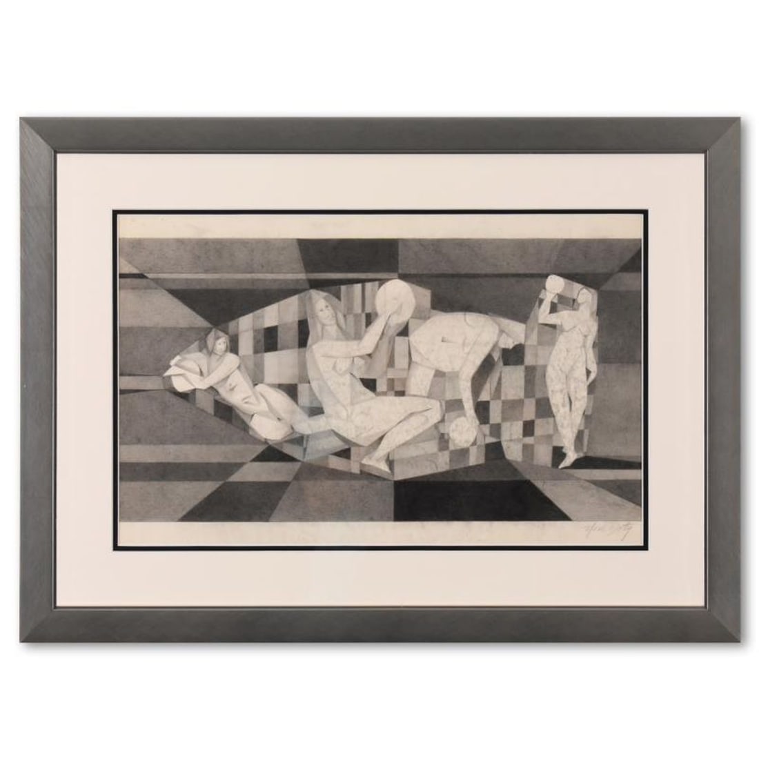 Neal Doty (1941-2016), Framed Original Drawing, Hand Signed with Letter of Authenticity.: This is an original drawing on paper by Neal Doty (1941-2016), hand signed by the artist. This piece comes custom framed. Includes Letter of Authenticity. Measures approx. 29.5" x 21.5" (frame), 22" x