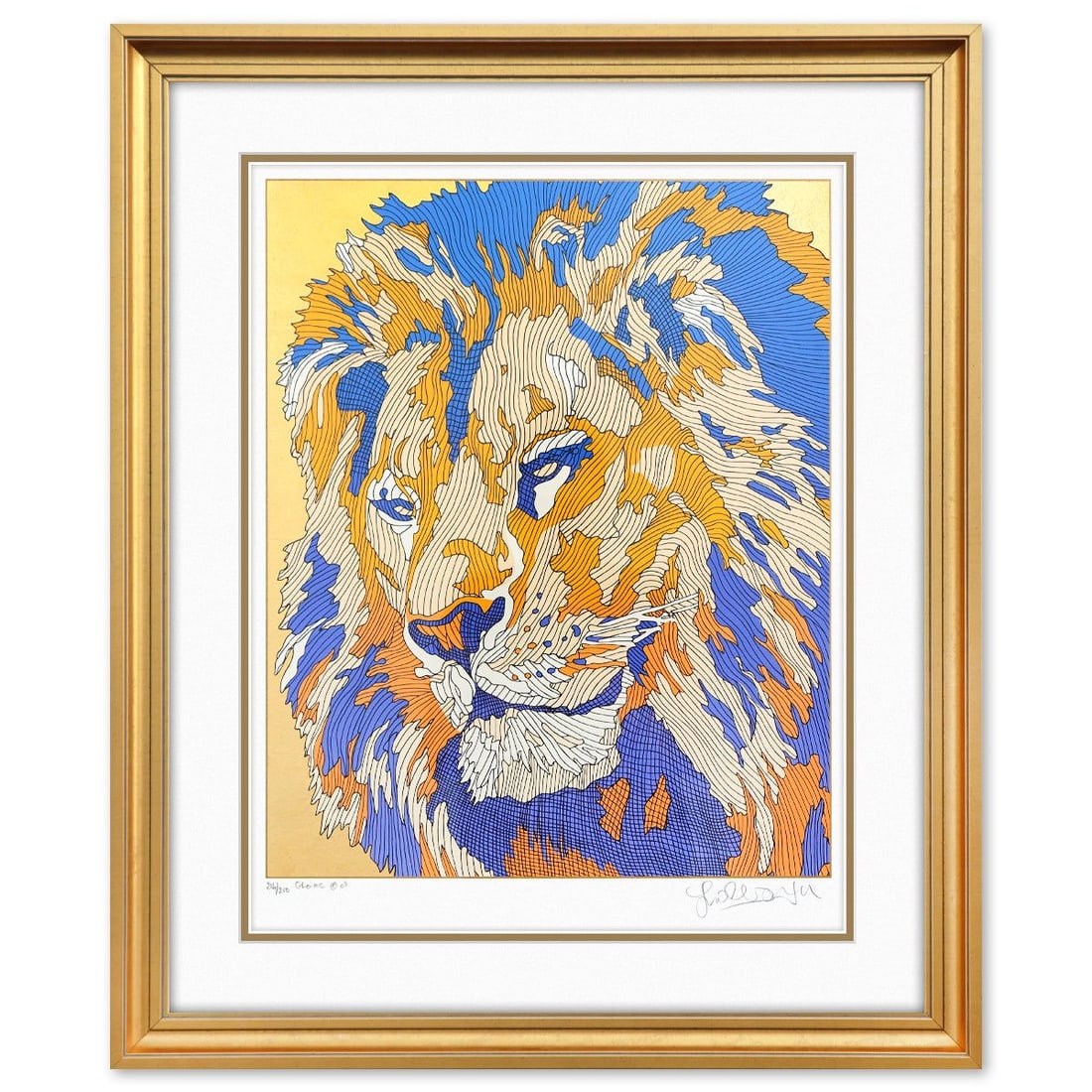 Guillaume Azoulay- Original Etching with Gold Leaf "Gloire": Artist: Guillaume Azoulay. Medium: Original Etching with Gold Leaf. Title: Gloire. Size: 22" x 17". Measures approx. 30" x 25" (framed). Signature: Hand signed and numbered. Certificate of Authenticit