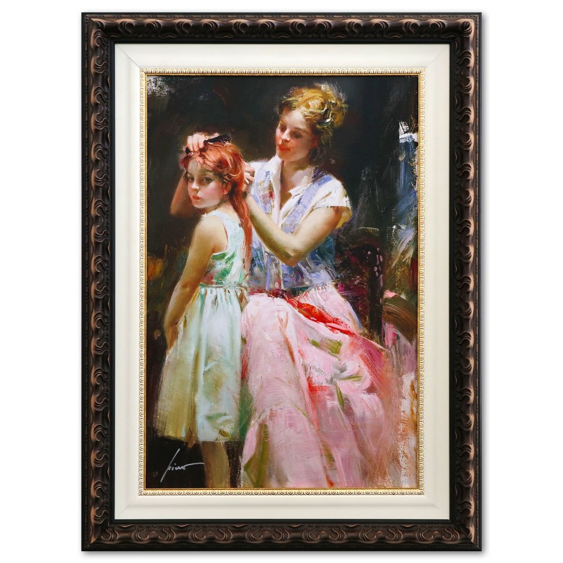 Pino (1939-2010)- Giclee on canvas "Legacy": Artist: Pino (1939-2010). Medium: Giclee on canvas. Title: Legacy. Size: 30" x 20". Measures approx. 40" x 29" (framed). Signature: Signed and numbered. Certificate of Authenticity: Is included. Refer