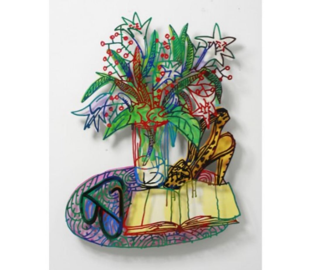 David Gerstein- Mixed Media Cutout Aluminum "Diary": Artist: David Gerstein. Medium: Mixed Media Cutout Aluminum. Title: Diary. Size: 35" x 47". Signature: Signed and numbered. Certificate of Authenticity: Is included. Additional: Edition of 75.