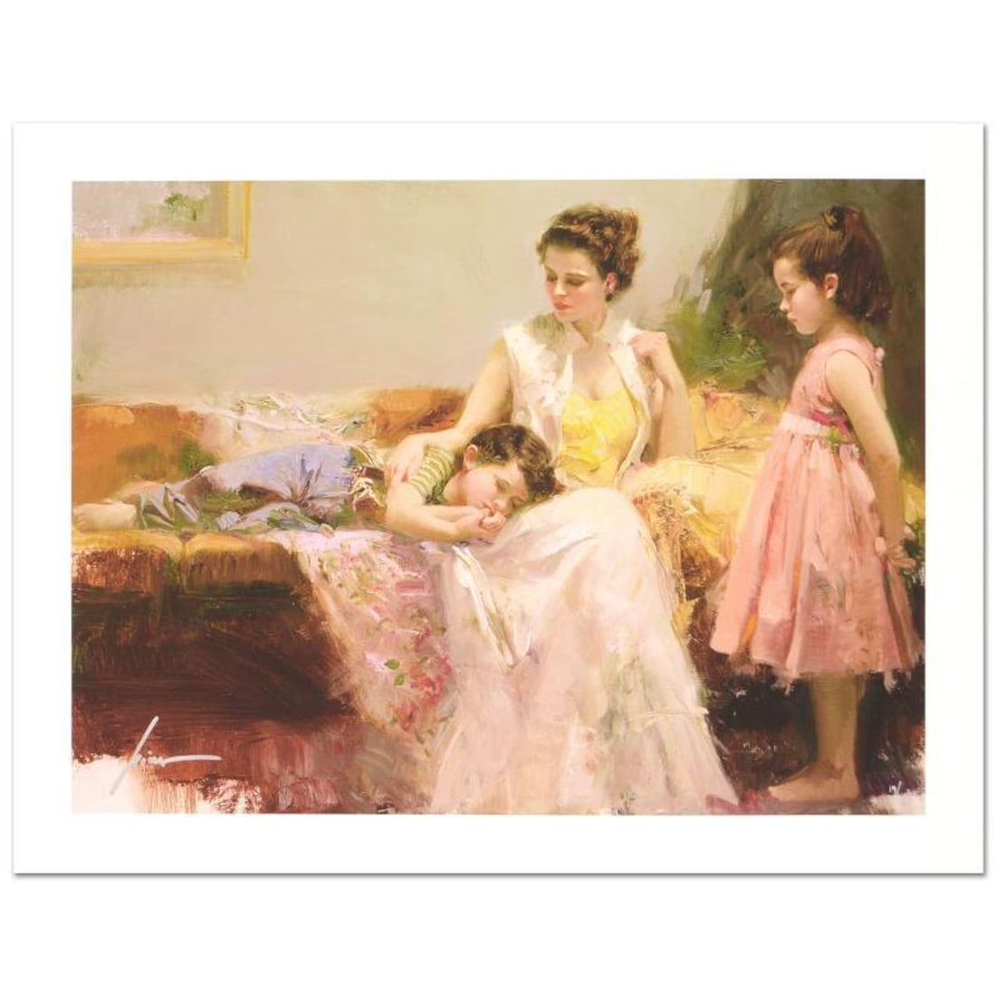 Pino (1939-2010), "A Soft Place In My Heart" Limited Edition on Canvas, Numbered and Hand Signed: A Soft Place In My Heart is a limited edition giclee on canvas by Pino (1939-2010). The piece comes numbered and is hand signed by the artist. Includes Certificate of Authenticity. Measures approximat