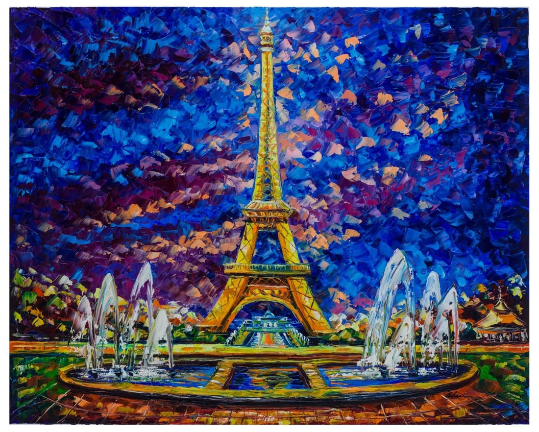 Svyatoslav Shyrochuk- Original Giclee on Canvas "Paris View": Artist: Svyatoslav Shyrochuk. Medium: Original Giclee on Canvas. Title: Paris View. Size: 24" x 30". Signature: Hand Signed by the Artist. Certificate of Authenticity: From the publisher. Reference#: 