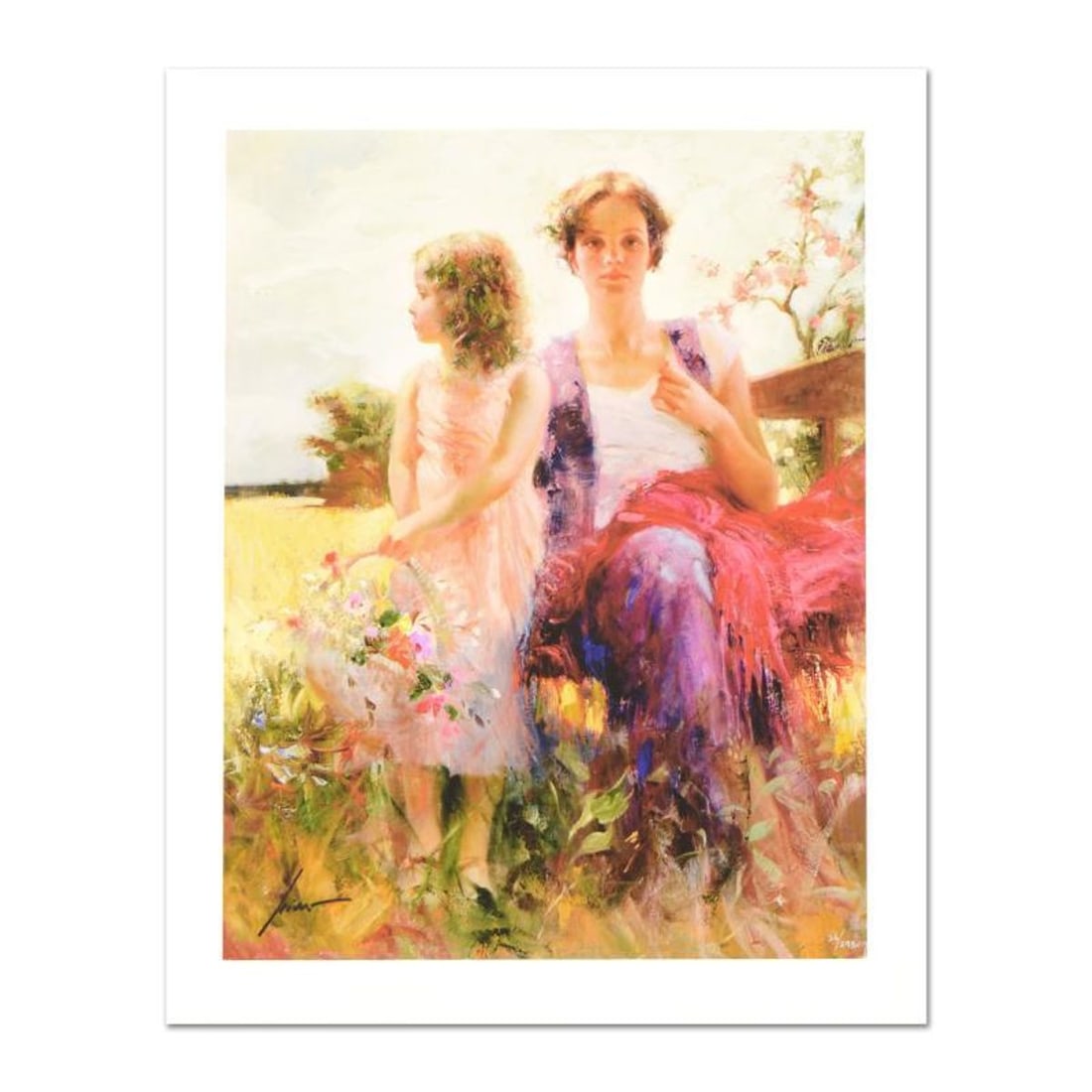 Pino (1939-2010), "Flower Basket Revisited" Hand Signed Limited Edition with Certificate of: Flower Basket Revisited is a limited edition giclee on paper by Pino (1939-2010), numbered and hand signed by the artist. Includes Certificate of Authenticity. Measures approximately 18" x 14" (image)