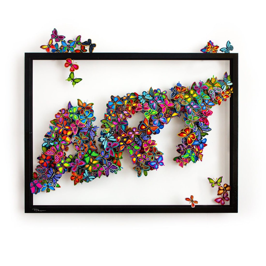 Patricia Govezensky- Original Painting on Cutout Steel "Contemporary ART": Artist: Patricia Govezensky. Medium: Original Painting on Cutout Steel. Title: Contemporary ART. Size: 27" x 31.5". Signature: Hand Signed by the artist. Certificate of Authenticity: From the publishe