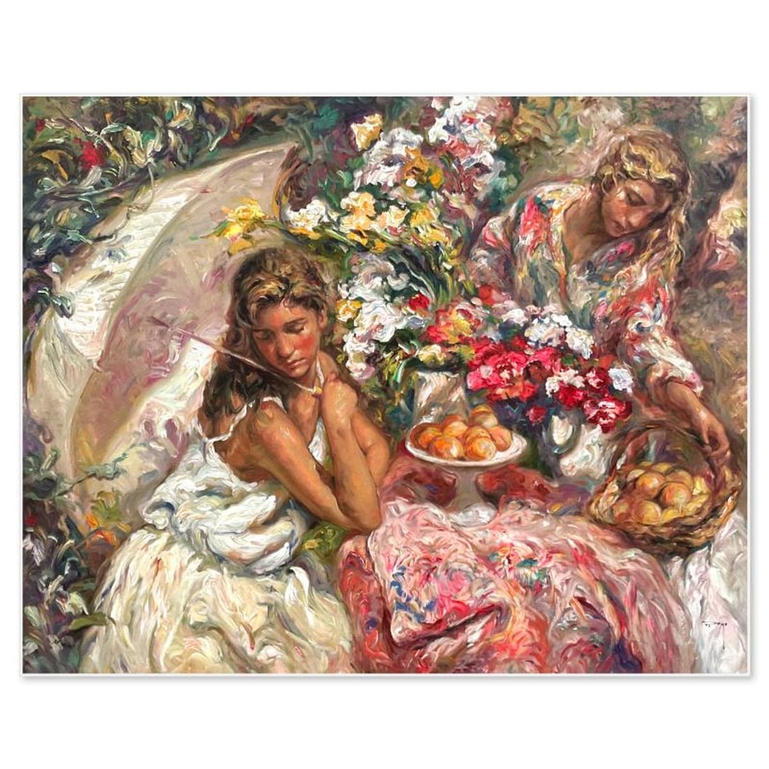 Royo, "Adorando La Mesa" Limited Edition Artist's Proof on Clay-Board (29" x 36"), Numbered 38/40: Adorando La Mesa is a limited edition artist's proof on clay-board by Royo, numbered 38/40 and hand signed by the artist. Includes Letter of Authenticity. Measures approx. 29" x 36" (image).