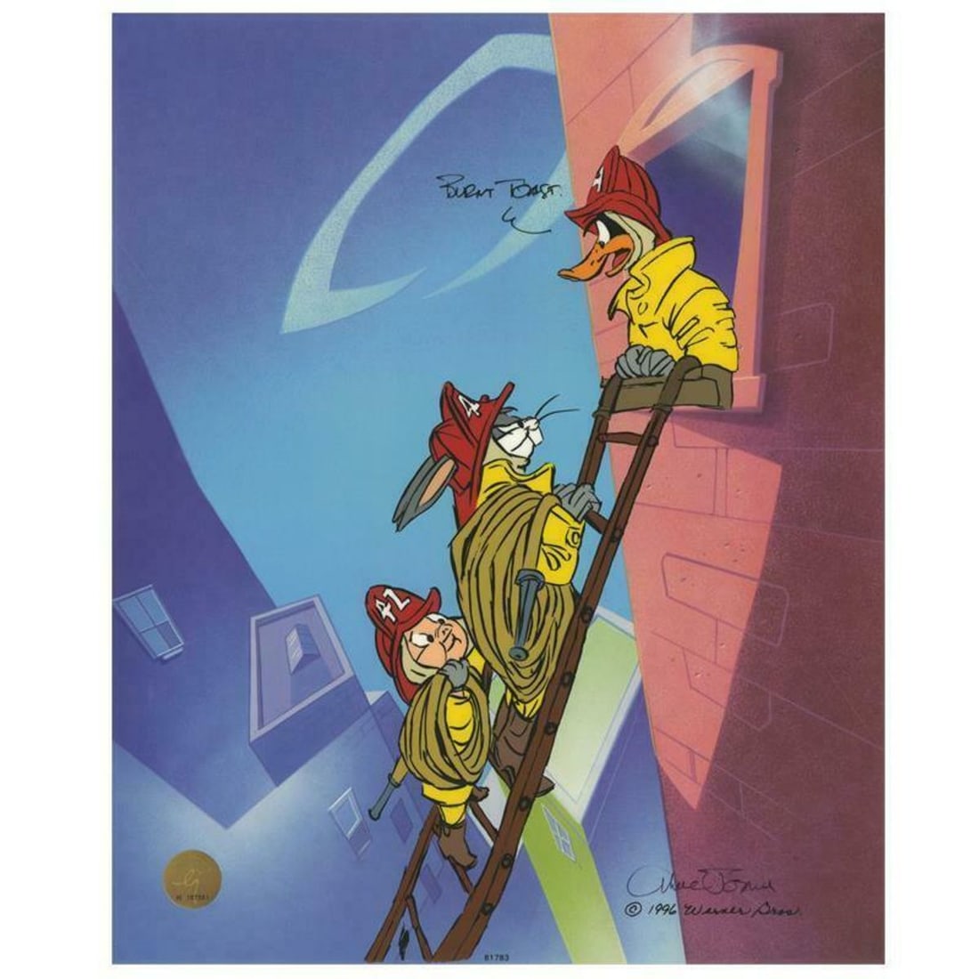 Chuck Jones "Burnt Toast" Hand Signed, Hand Painted Limited Edition Sericel.: Burnt Toast is a limited edition animation cel with hand painted coloring on sericel outline. The piece is numbered, hand signed by Chuck Jones (1912-2002), and includes a Certificate of Authenticity!