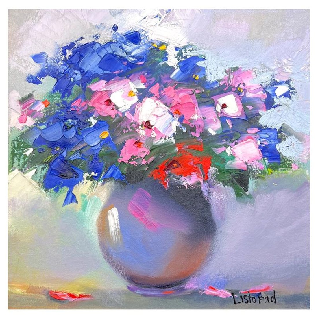 Natalya Listopad, Hand Signed Original Painting on Canvas with Letter of Authenticity.: This is an untitled original painting, acrylic on canvas by Natalya Listopad. It is hand signed by the artist and comes with a letter of authenticity. Measures approximately 12" x 12" (image).