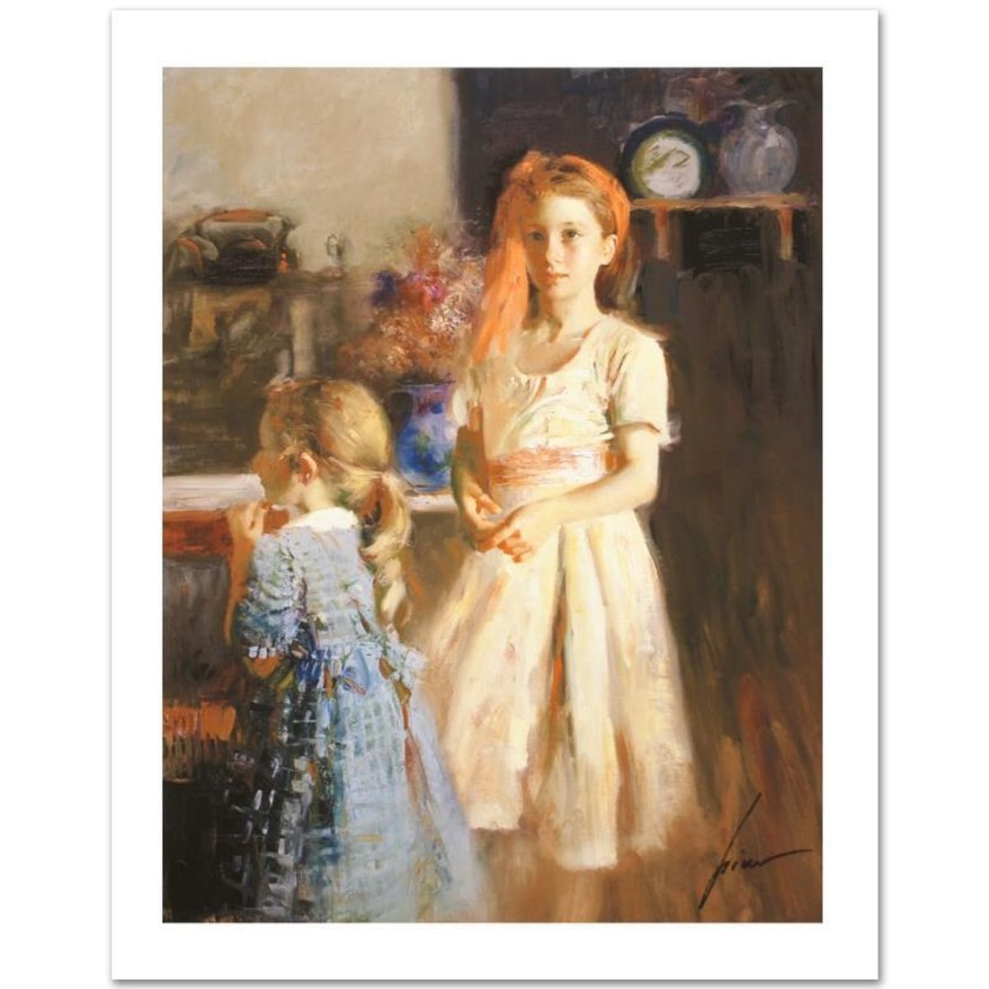 Pino (1939-2010), "Best Friends" Hand Signed Limited Edition on Canvas with Certificate of (1 of 1)