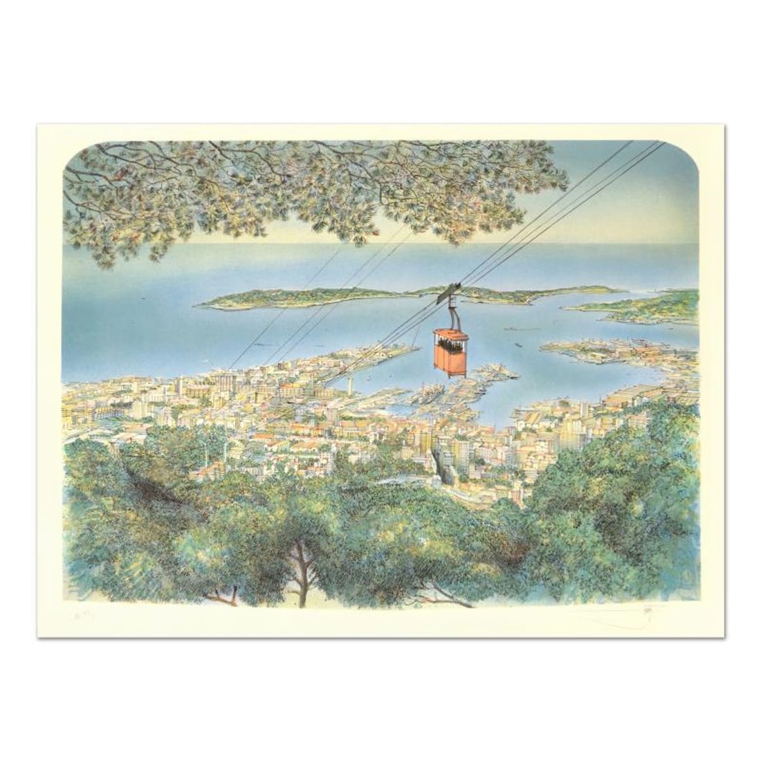 Rolf Rafflewski, "Toulon" Limited Edition Lithograph, Numbered and Hand Signed.: Toulon is a limited edition lithograph on paper by Rolf Rafflewski, numbered and hand signed by the artist! Measures approx. 30" x 22" (border). 27" x 19" (image). Reference#: 93267.
