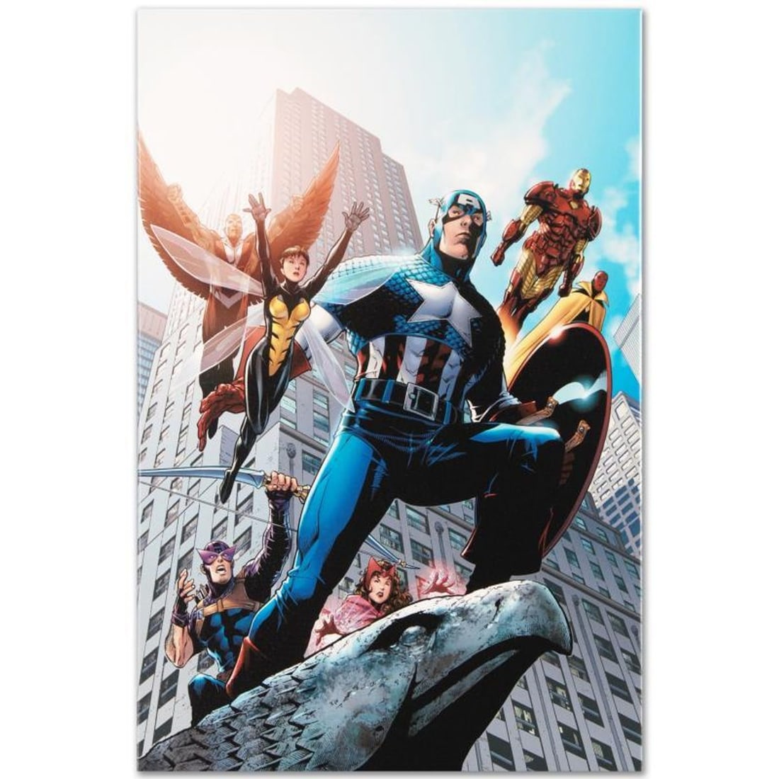 Marvel Comics "Avengers #82" Numbered Limited Edition Giclee on Canvas by Scott Kolins with COA.: A piece of comic book history, this limited edition, from original art by Scott Kolins, depicts the heroic Avengers. Kolins' interest in drawing and comics began when he was around 10 years old as an 