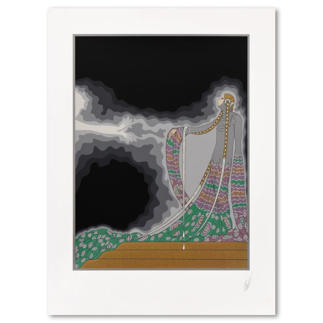 Erte (1892-1990), "Melisande" Limited Edition Serigraph from an AP Edition, Hand Signed with Letter: Melisande is a limited edition serigraph from an AP edition on paper, hand signed by Erte (1892-1990). Measures approx. 22" x 30" (border), 17" x 23" (image). Due to the age of this piece there is min