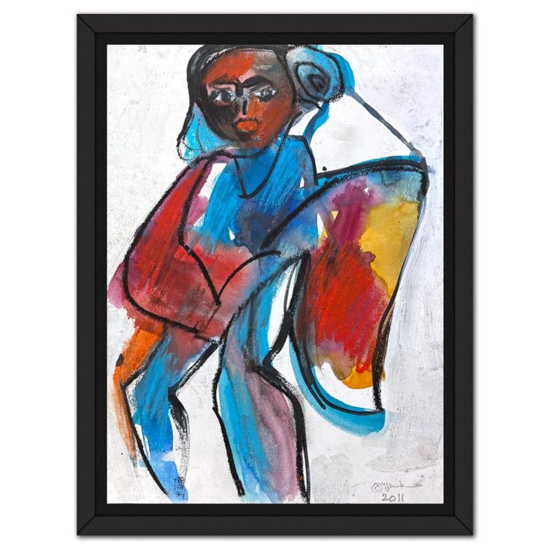 Jenik Cook, Framed Hand Signed Original Painting with Letter of Authenticity.: This is an original acrylic painting on paper by Jenik Cook. Hand signed by the artist, it includes Letter of Authenticity. This piece comes from the artist's personal collection. Measures approximate