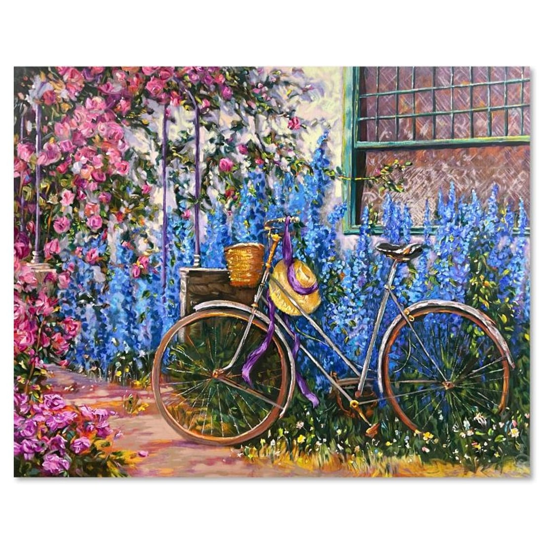 Henri Plisson (1933-2006), "Rose Cottage" Limited Edition Printer's Proof on Canvas, Numbered 21/21: Rose Cottage is a limited edition printer's proof on stretched canvas by Henri Plisson (1933-2006), numbered 21/21 and hand signed by the artist. Includes Letter of Authenticity. Measures approx. 24" 