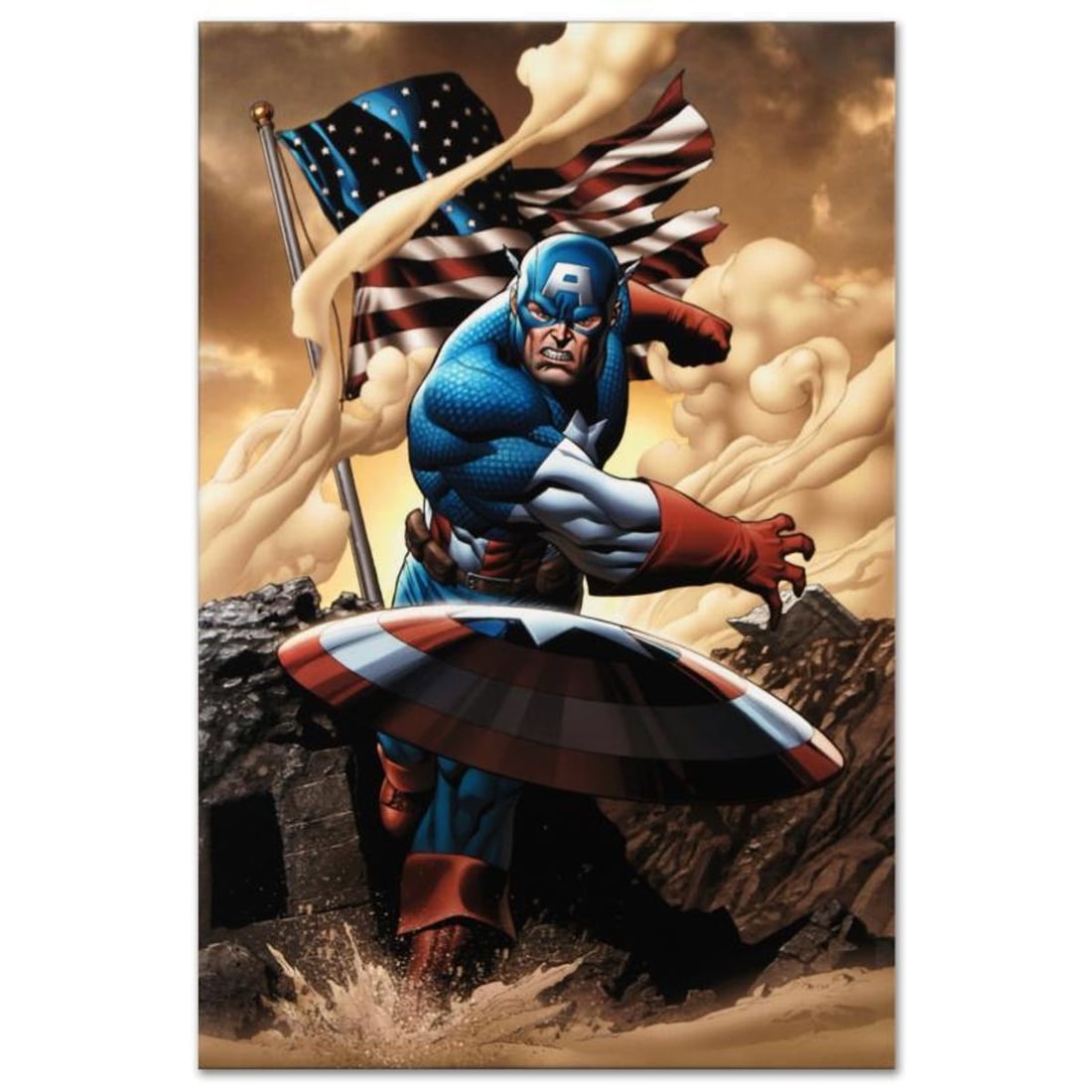 Marvel Comics "Marvel Adventures: Super Heroes #3" Numbered Limited Edition Giclee on Canvas by: A piece of comic book history, this limited edition, from original art by Clayton Henry, depicts an epic image of Captain America. Artistic from an early age, Clayton Henry often uses comic books as h