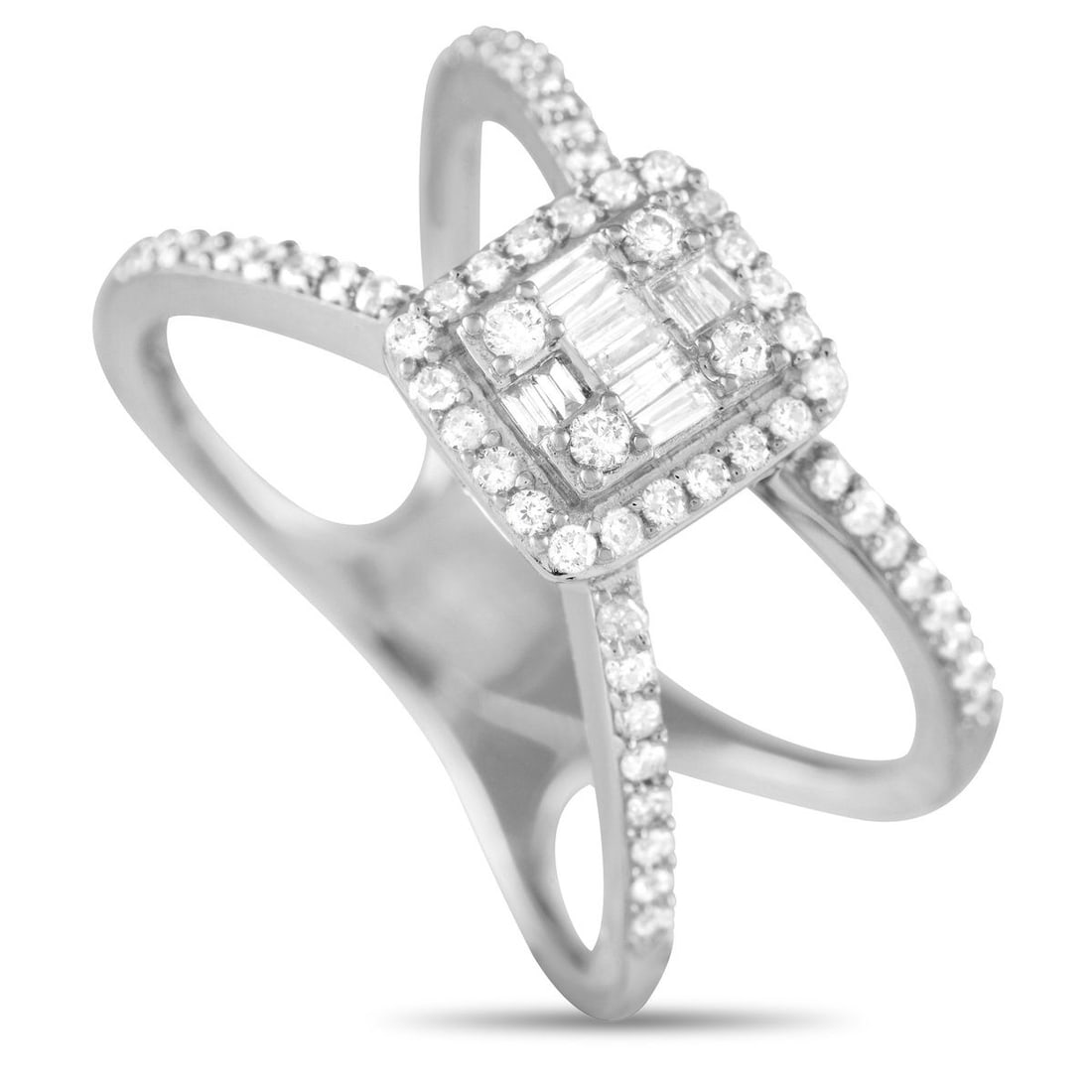 14K WHITE GOLD 0.50CT DIAMOND SPLIT SHANK RING: This stunner reflects the true essence of an empowered woman. With its confident stance and unabashedly attractive design, the ring is a force to be reckoned with. This piece in 14K white gold