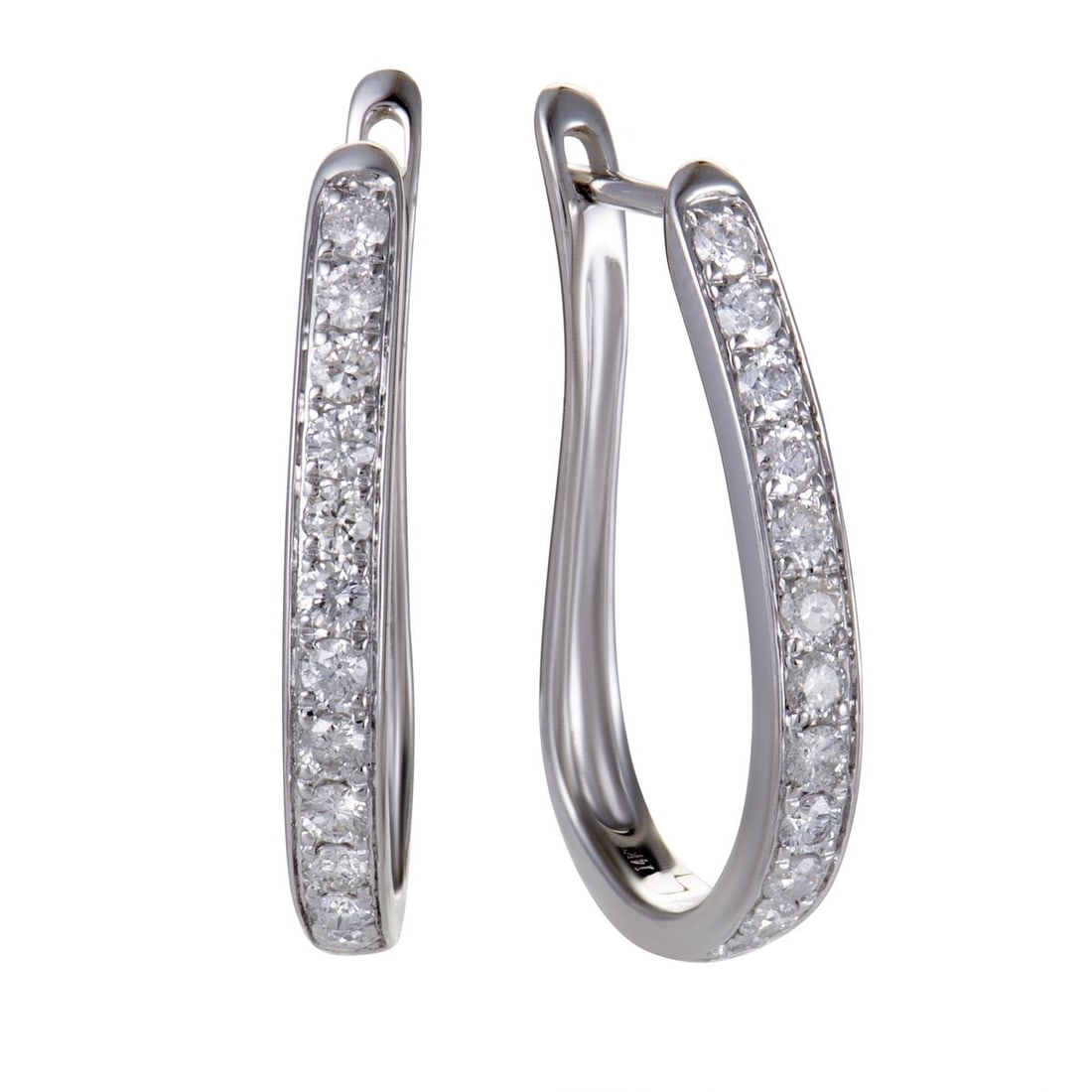 ~1CT 14K WHITE GOLD DIAMOND OVAL HOOP EARRINGS: Exquisitely designed in 14K white gold, these sensational earrings are an absolute beauty! The gorgeous earrings are embellished in dazzling 1.00ct diamonds that add opulence and glam to the stunning 