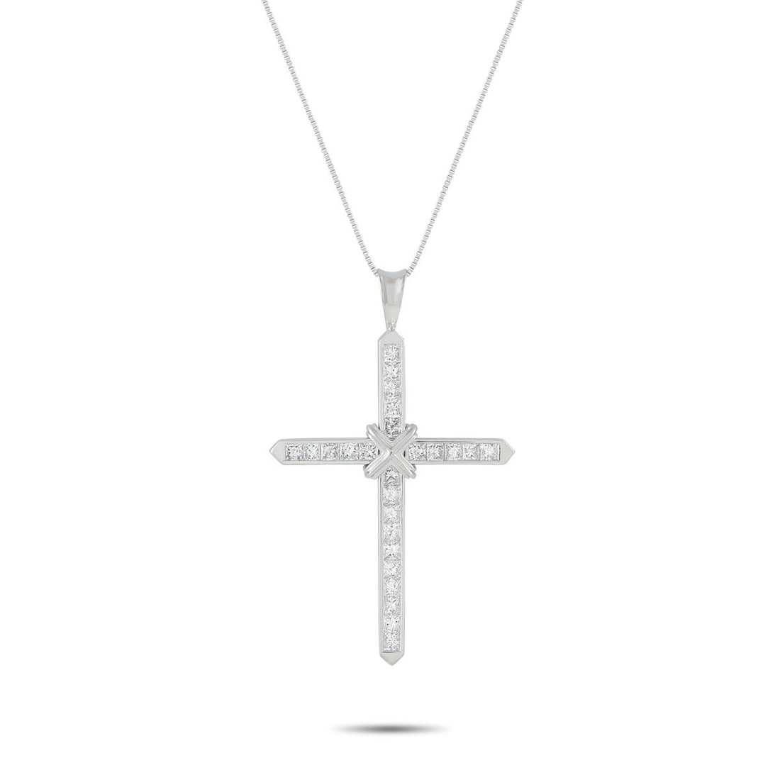 PLATINUM 1.95CT DIAMOND CROSS PENDANT NECKLACE: A detailed cross pendant measuring 2.0 long by 1.25 wide makes this luxury necklace impossible to ignore. Diamonds with a total weight of 1.95 carats allow it to effortlessly catch the light and captu