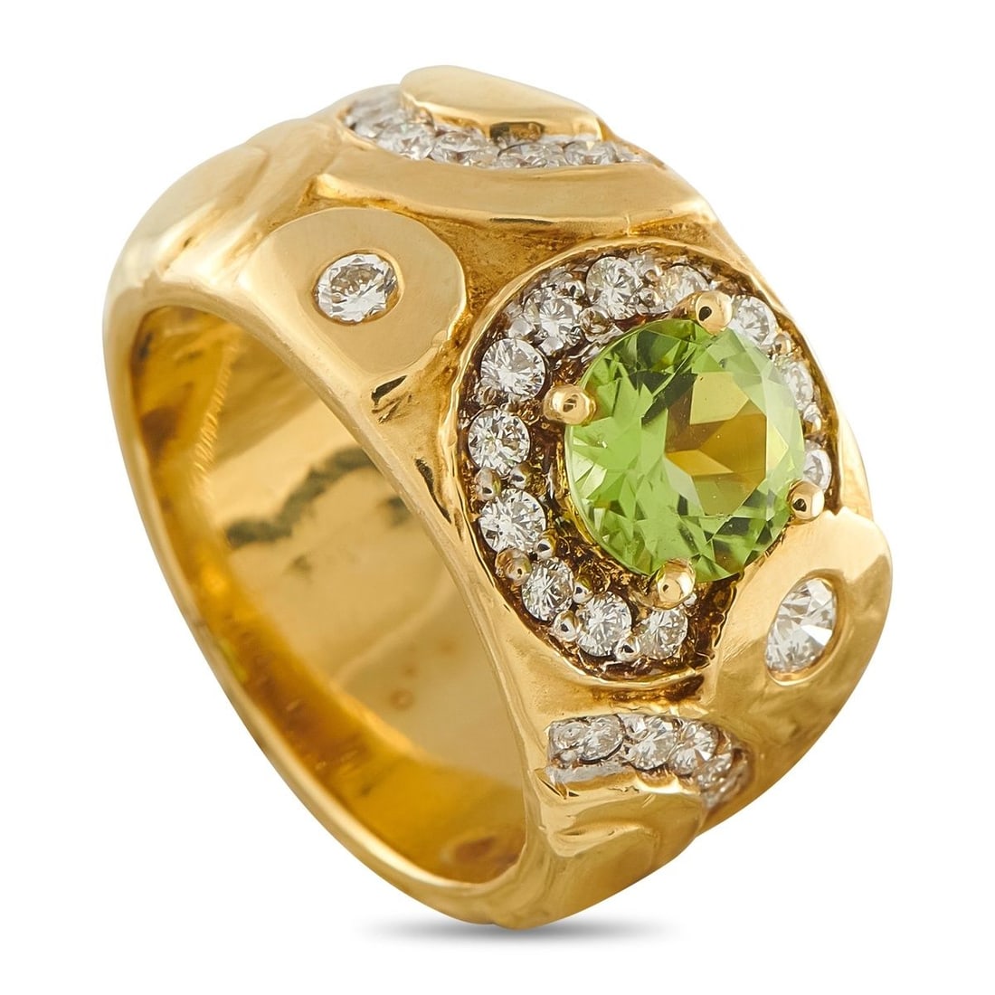SEIDENGANG 18K YELLOW GOLD 0.60CT DIAMOND AND PERIDOT RING (1 of 4)