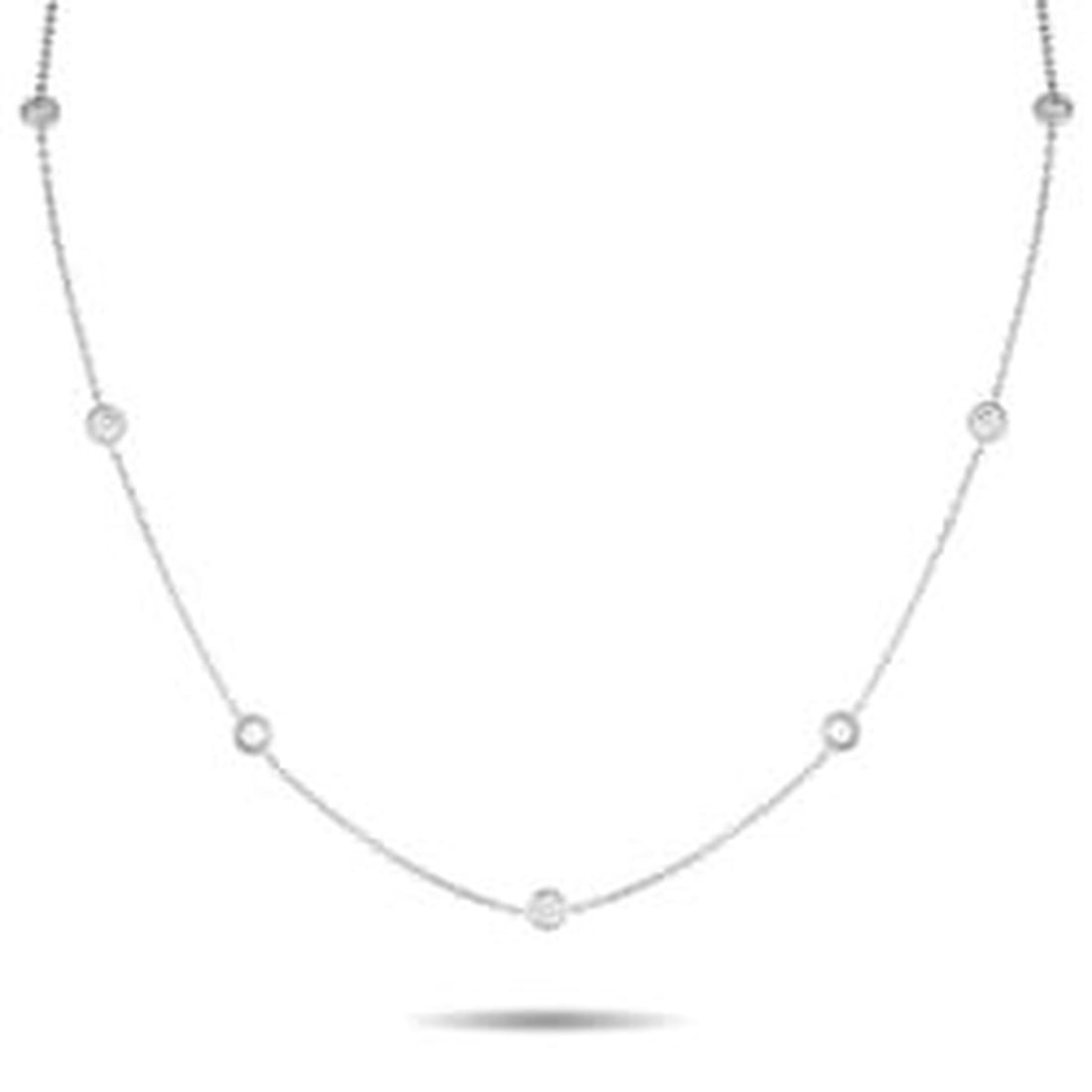 18K WHITE GOLD 1.75CT DIAMOND STATION NECKLACE (1 of 3)